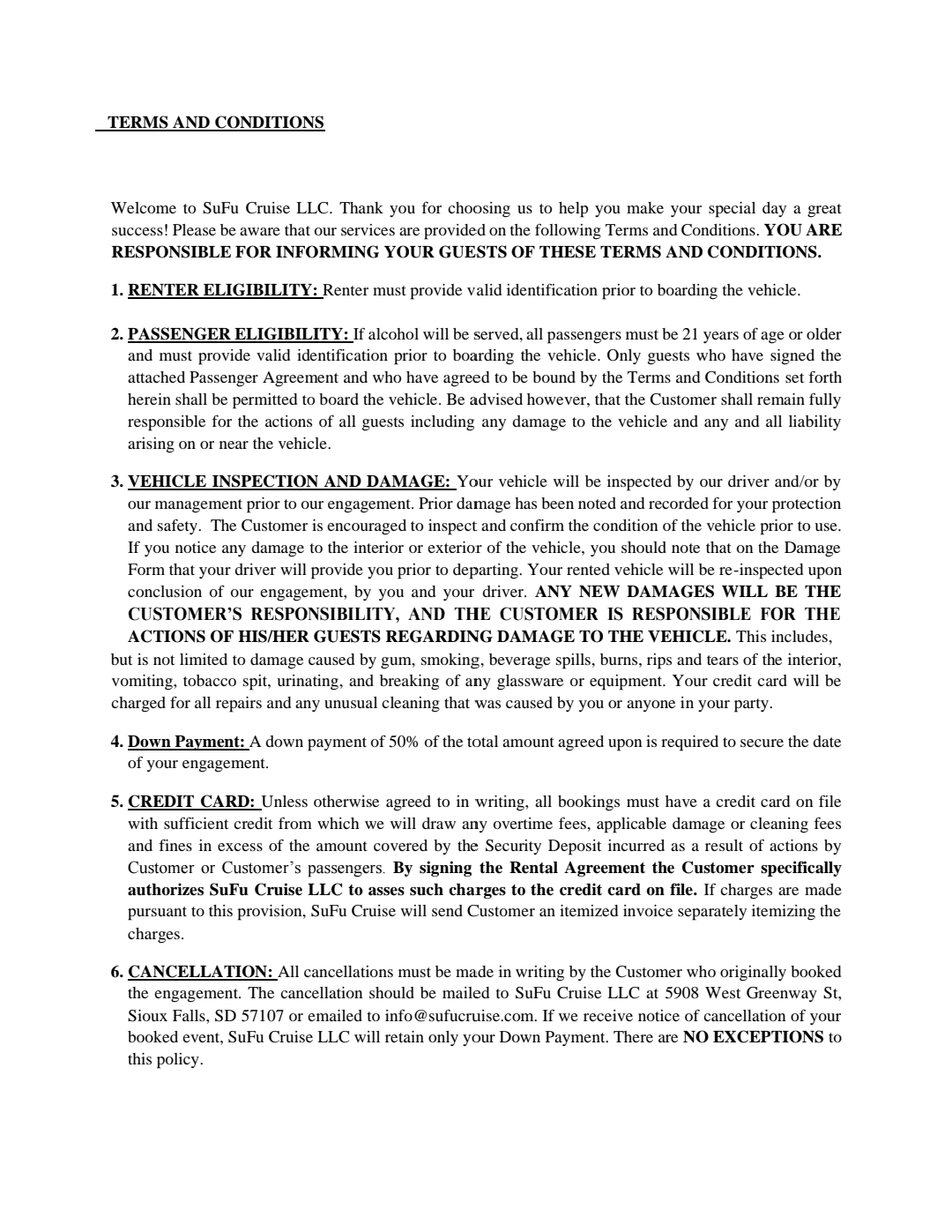 Terms and Conditions Page 1