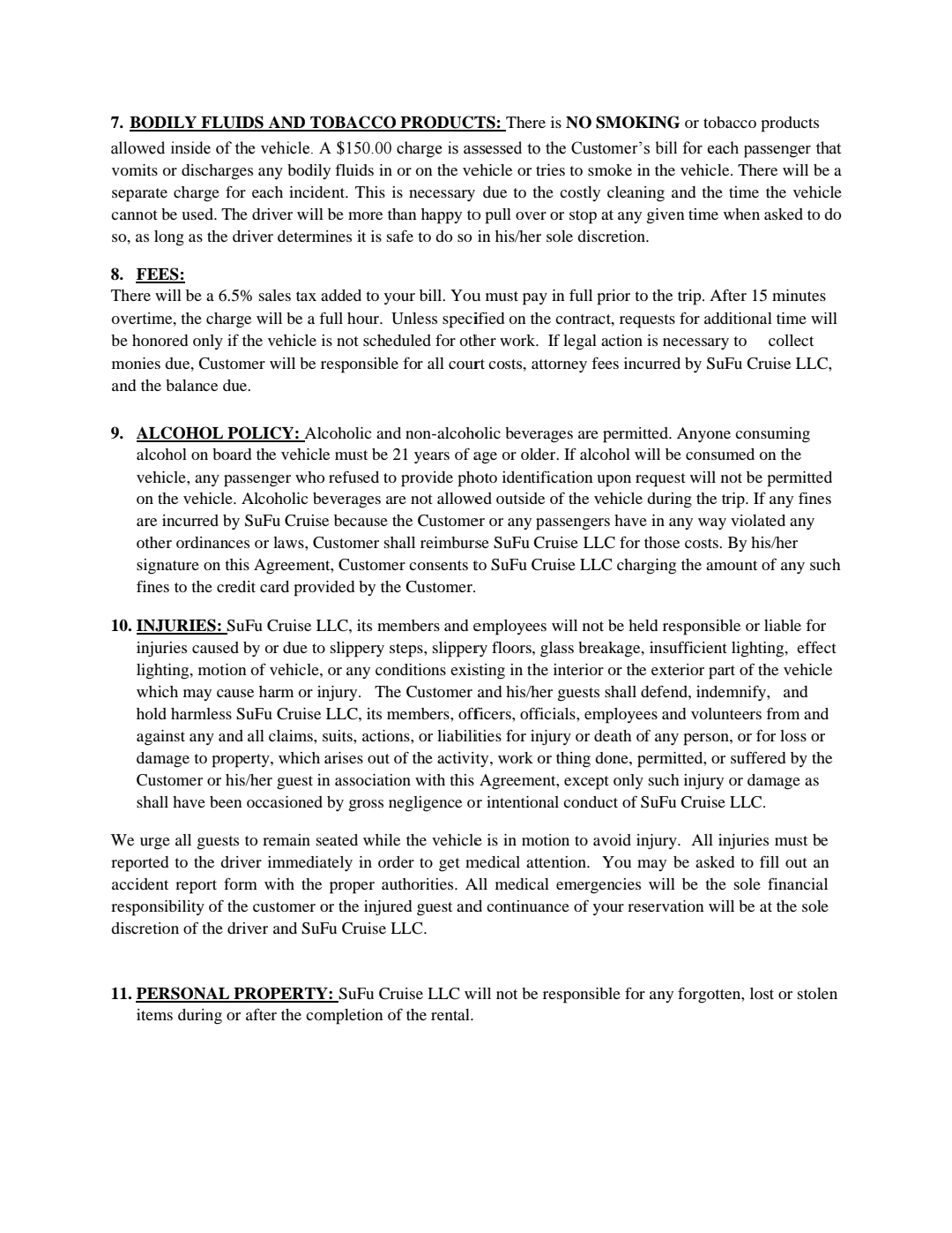 Terms and Conditions Page 2